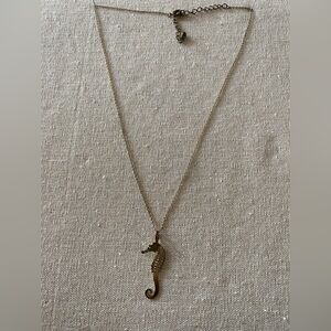 Detailed Silver Filigree Seahorse Pendant Necklace - Coastal Beach Jewelry